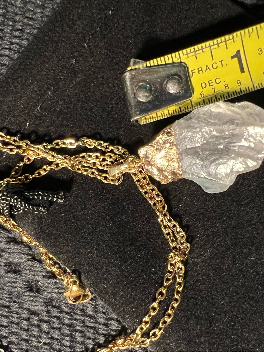 Clear Quartz Gold-Dipped Crystal Pendant Necklace - Picture 4 of 5